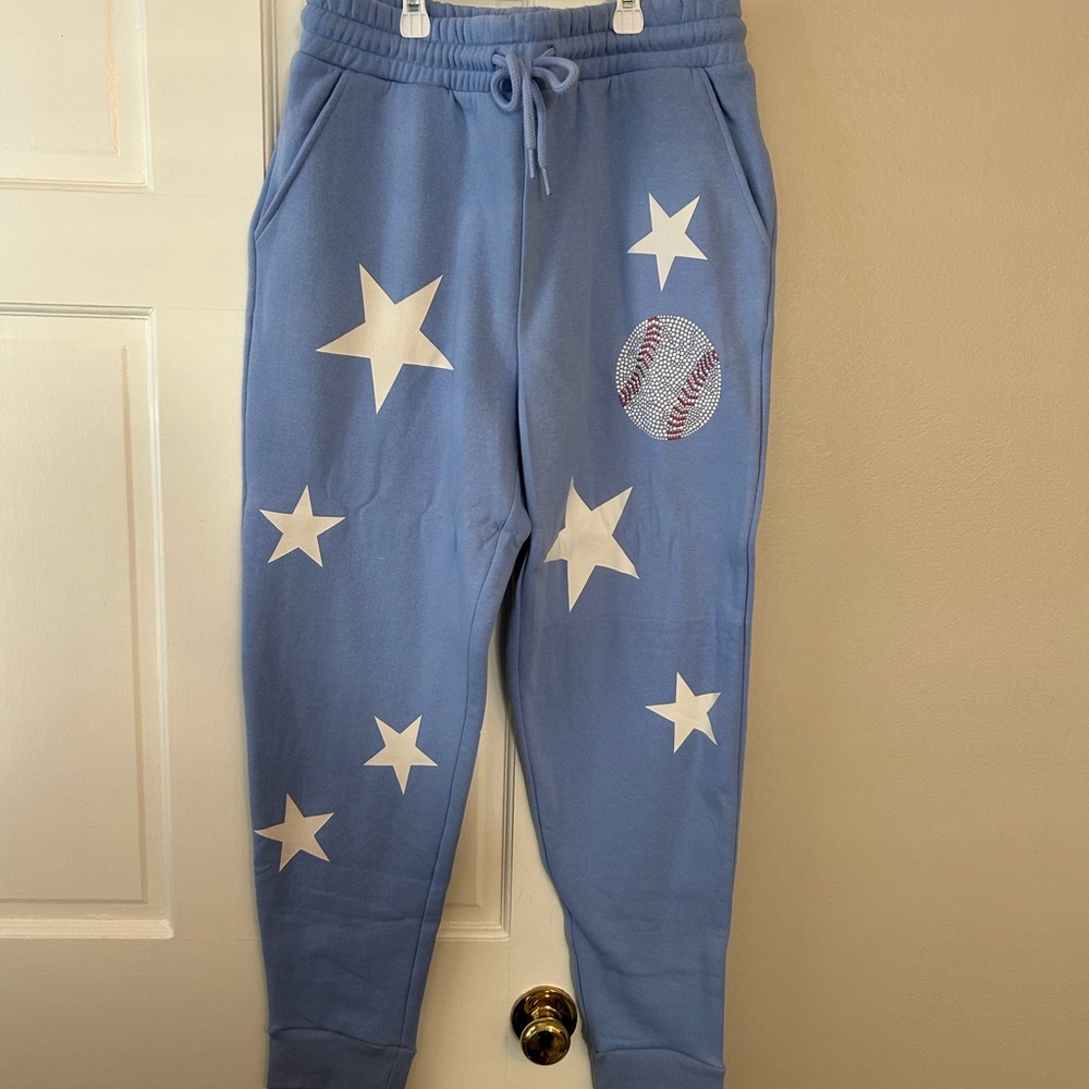 Judith March Blue Star and Baseball Joggers
